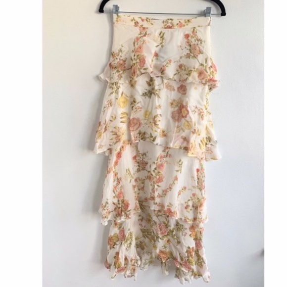 Zara Maxi Floral Ruffle Skirt NWT - Picture 3 of 5